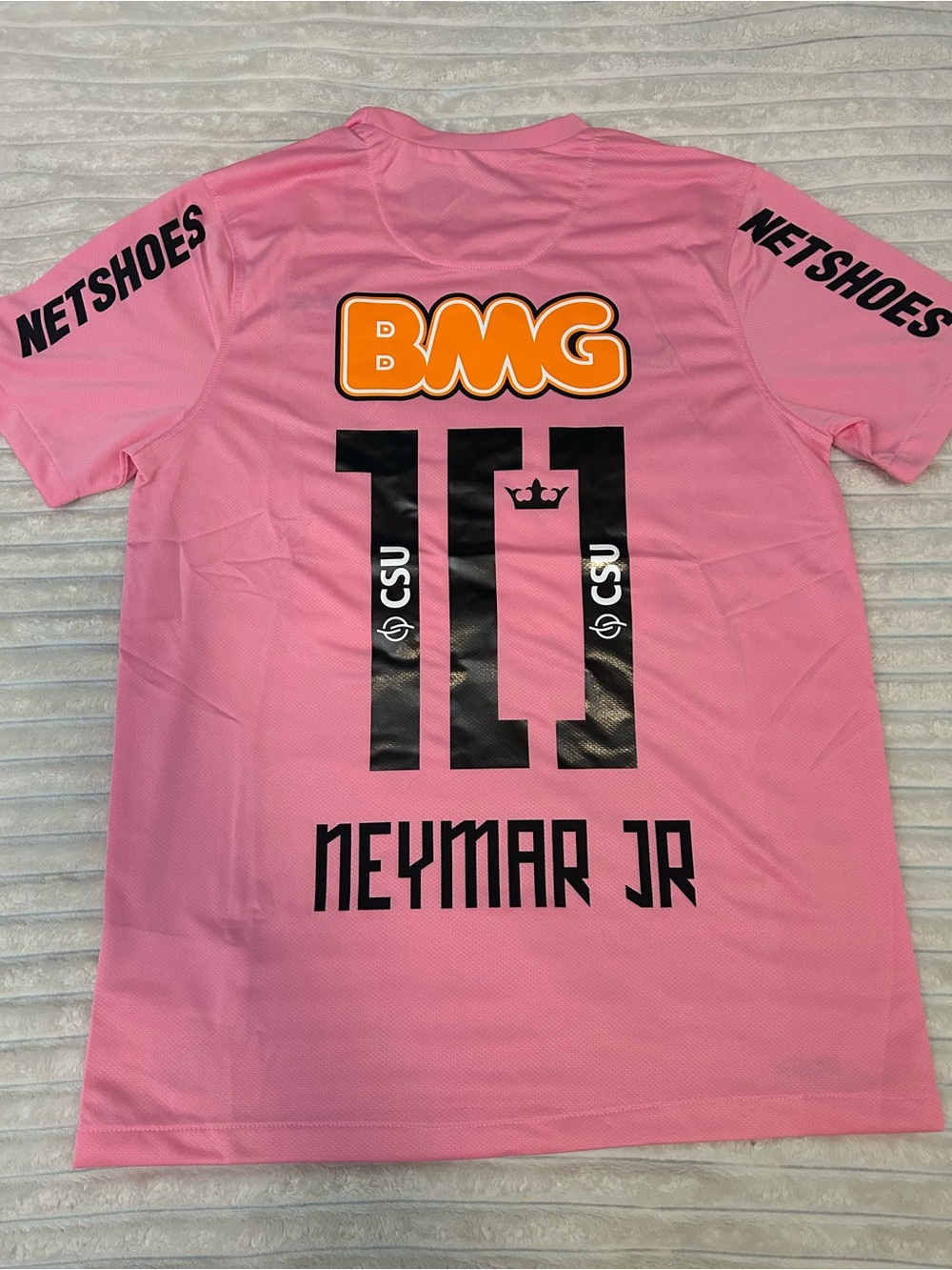 Nike Santos FC(Neymar )Pink BMG Logo Soccer Jersey